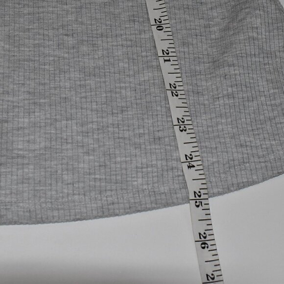 7 For All Mankind Pleated Puff Shoulder Power Rib Tee Top Heather Grey S… - Picture 8 of 14